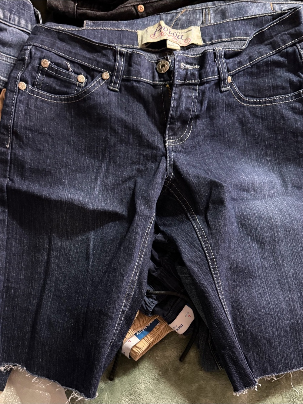 Aviva Dark Indigo Denim Bermuda Shorts — Women's Casual Mid Rise